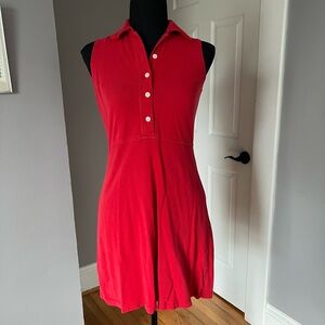 1990s Abercrombie & Fitch Sleeveless Red Polo Mini Dress